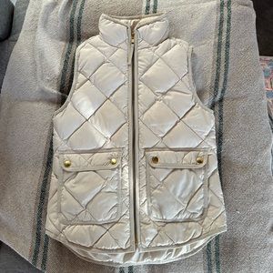 J Crew cream puffed vest